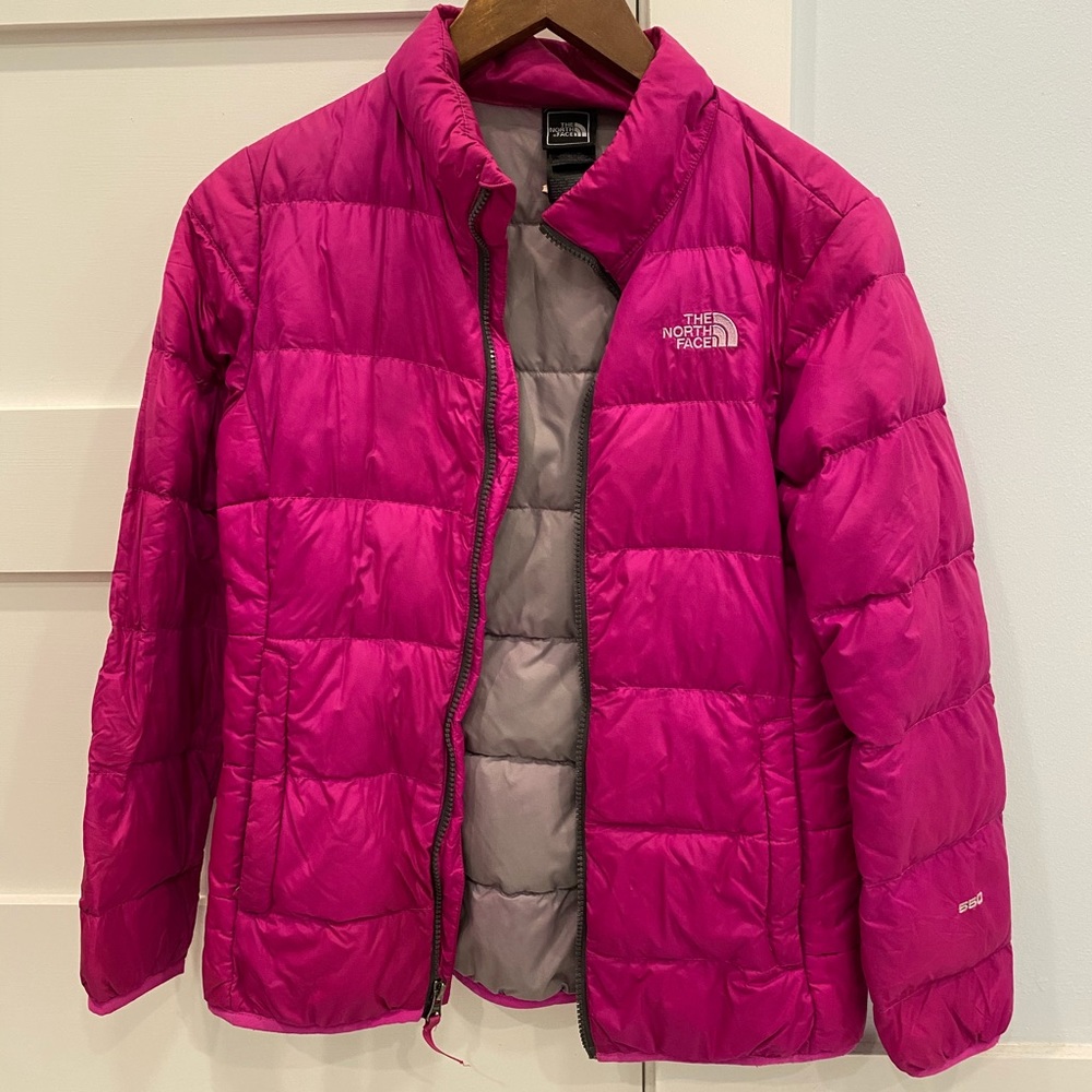 Girls pink north face jacket
